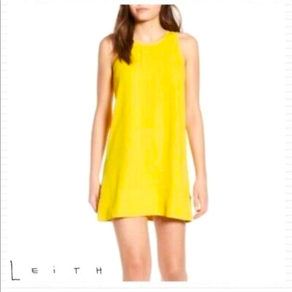 Leith yellow mini dress
